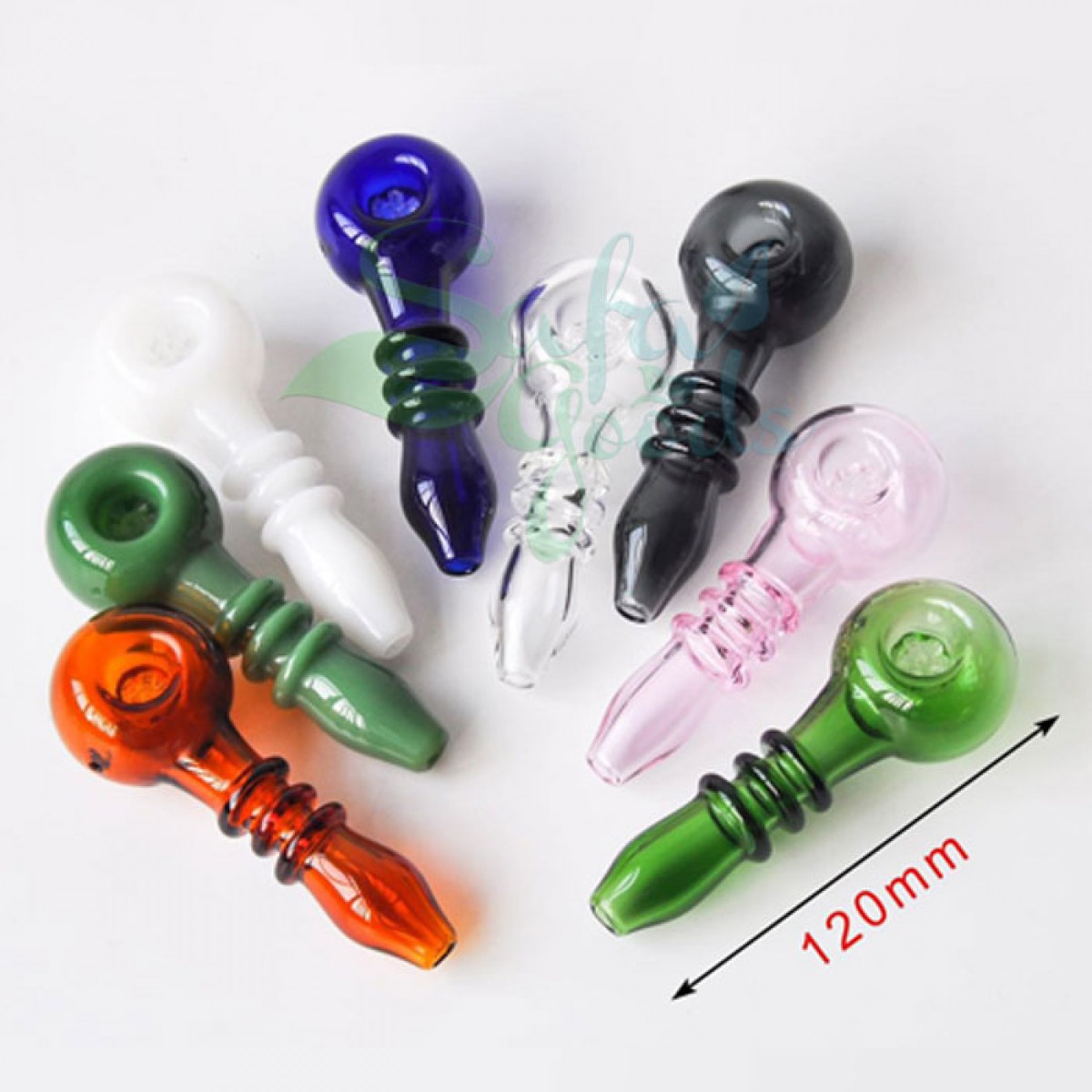 4.75 Inch Glass Hand Pipe with Triple Maria